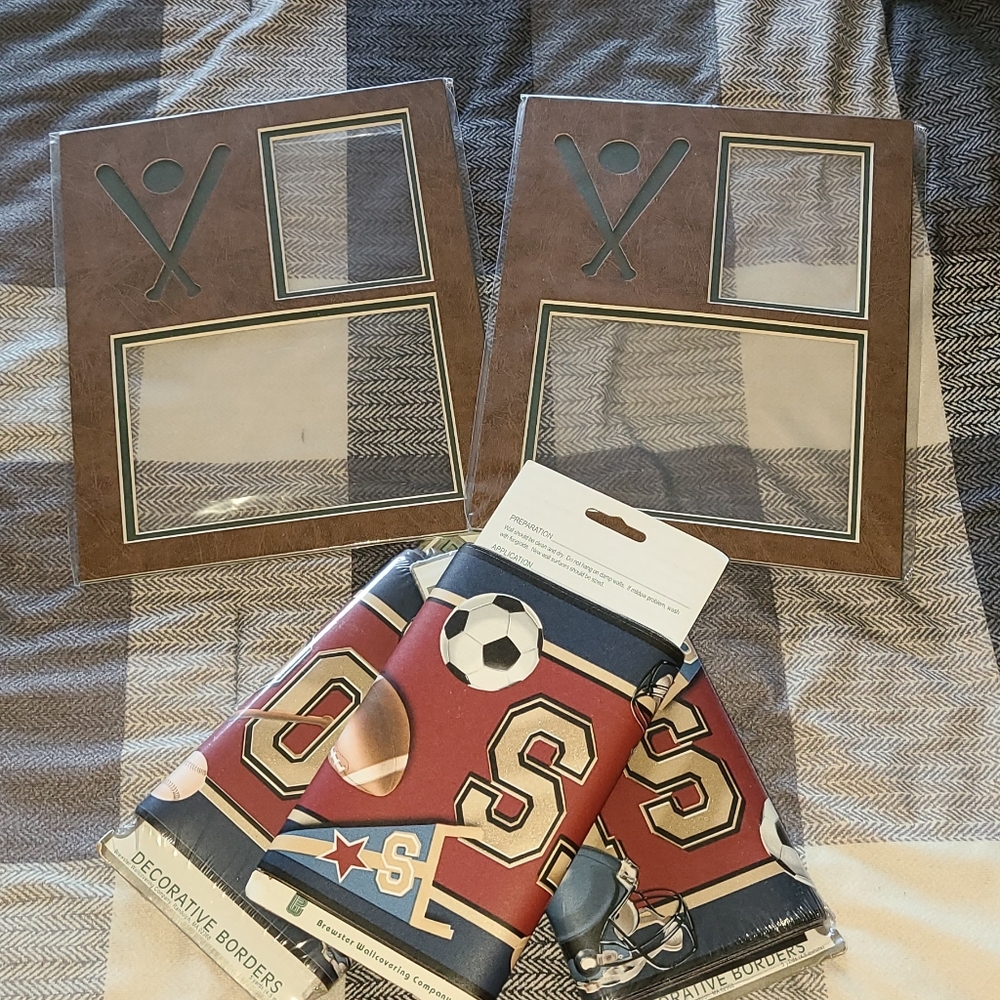 Sports Wall Borders & 8x10 picture frame